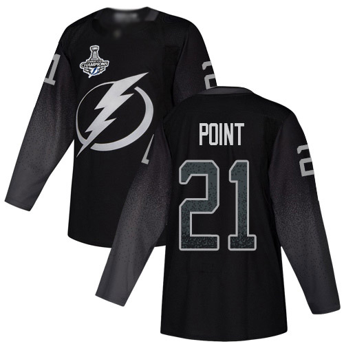 Men Adidas Tampa Bay Lightning #21 Brayden Point Black Alternate Authentic 2020 Stanley Cup Champions Stitched NHL Jersey